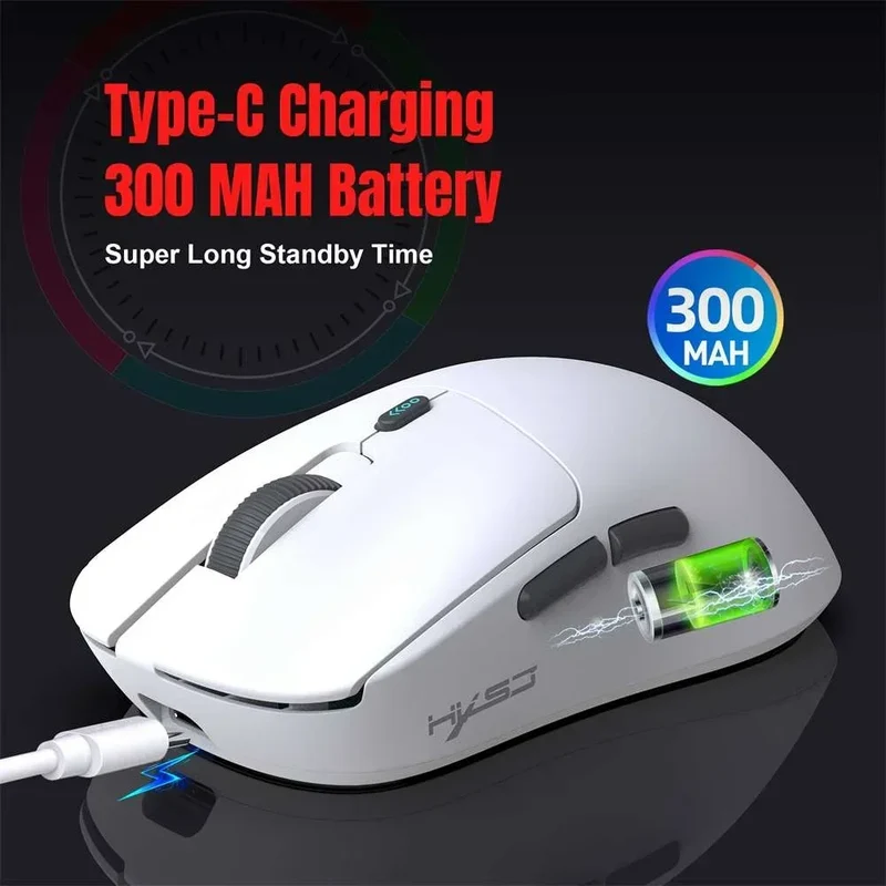 HXSJ T68 Tri-Mode Wireless Gaming Mouse | Long Battery Standby | 6 DPI Levels