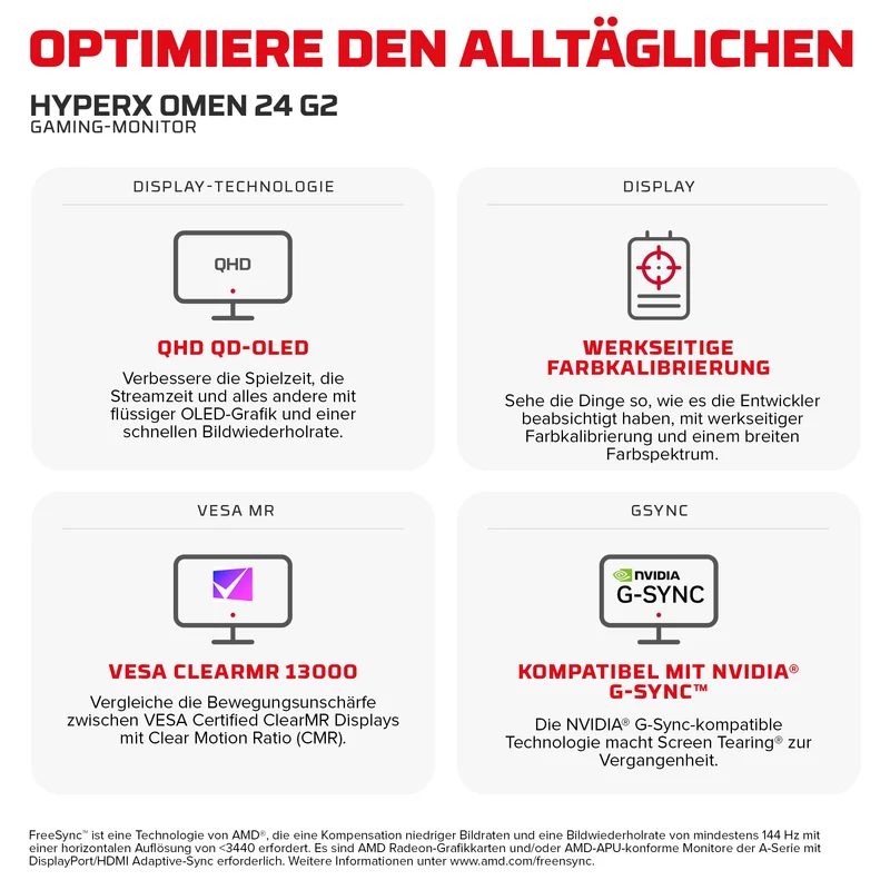 HyperX OMEN OLED 27 Zoll QHD 240 Hz Gaming-Monitor – OMEN OLED 27q