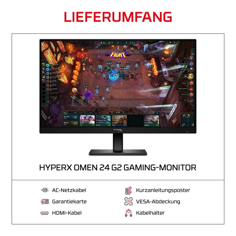 HyperX OMEN 23,8 Zoll FHD 180 Hz Gaming-Monitor – OMEN 24 G2