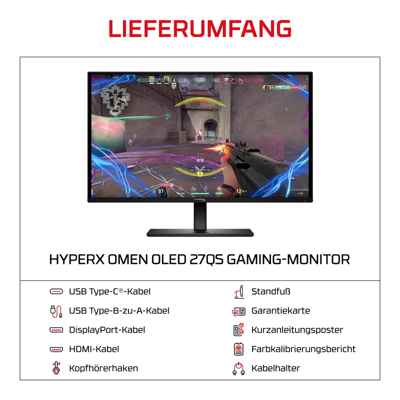 HyperX OMEN OLED 27 Zoll QHD 500 Hz Gaming-Monitor – OMEN OLED 27qs