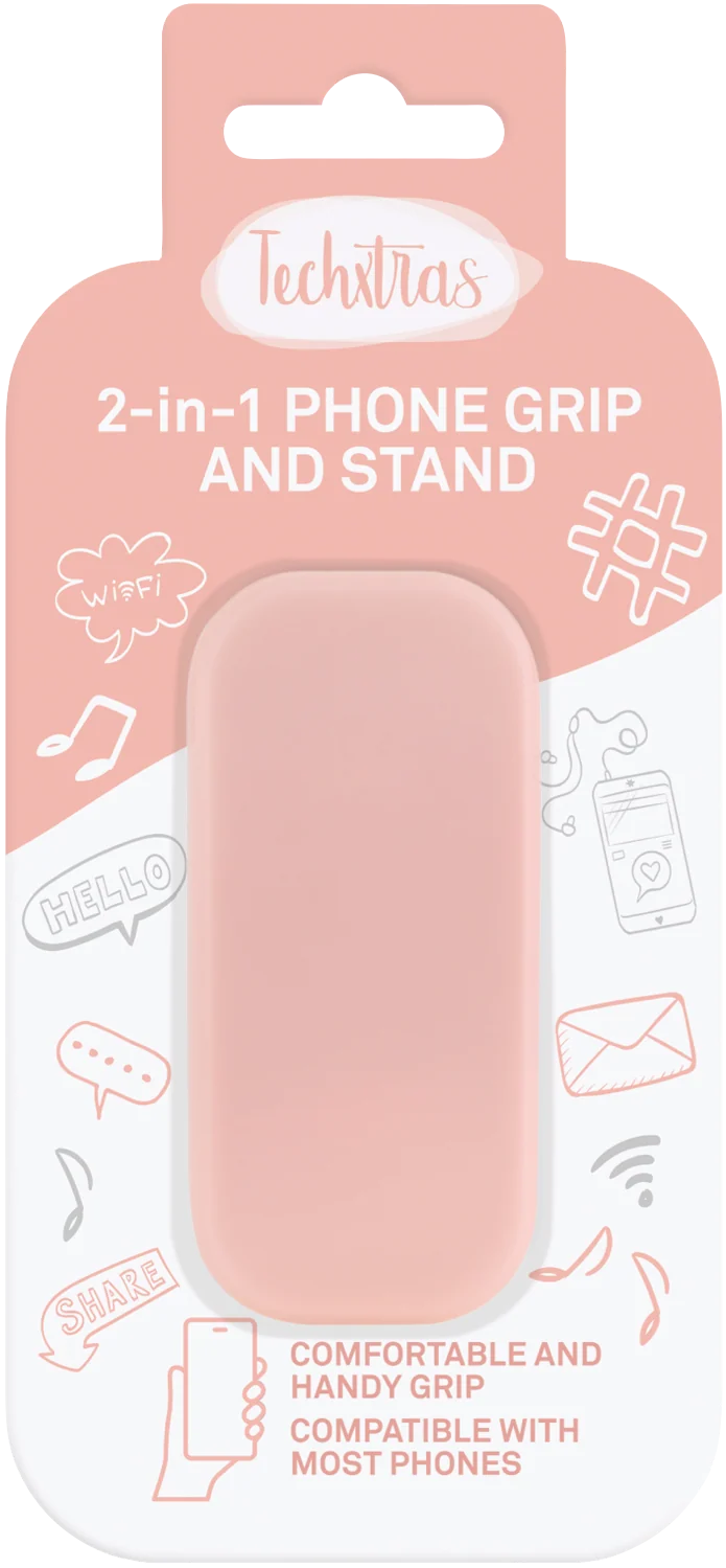 Techxtras 2-in-1 Phone Grip Stand (Pink)