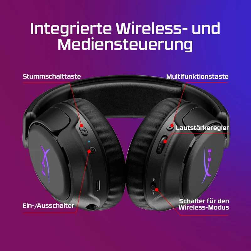 HyperX Cloud Flight 2 – Drahtlose Gaming-Kopfhörer