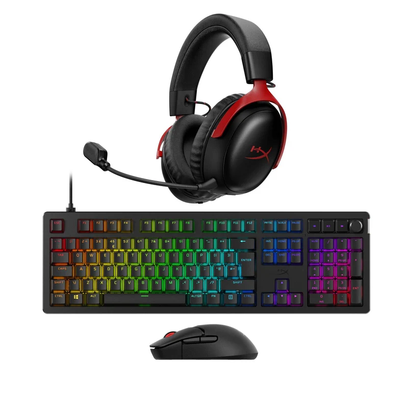 HyperX Kombi-paket- Cloud III S Wireless + Alloy Rise + Pulsefire Saga Pro Wireless