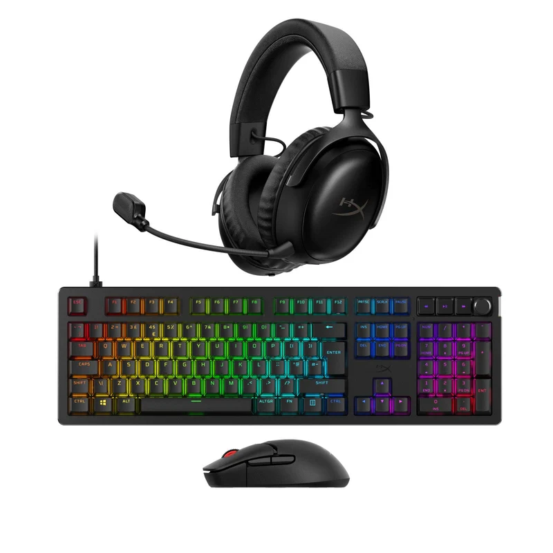 HyperX Kombi-paket- Cloud III S Wireless + Alloy Rise + Pulsefire Saga Pro Wireless