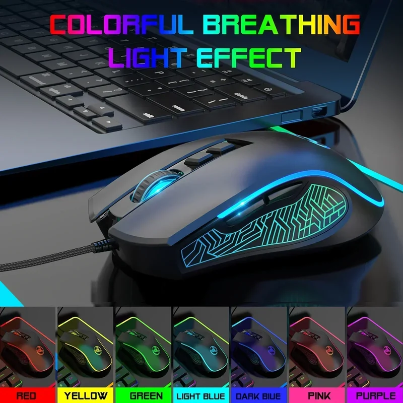 HXSJ X100 Wired Gaming Mouse | RGB Backlit | 7 Buttons | 4 Adjustable DPI up to 3200