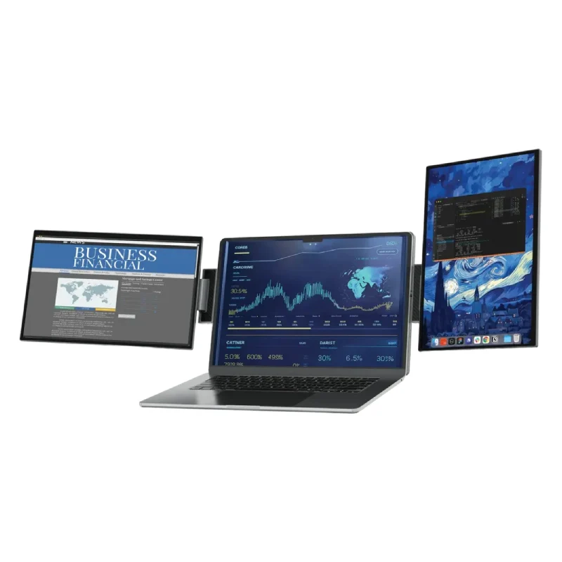 Powerology SkyFold Dual Portable Laptop Monitor - 14-inch IPS-LCD / 10ms / 60Hz / USB-C / Mini HDMI / 3.5mm audio - Monitor