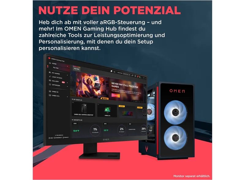 OMEN 35L Gaming Desktop GT16-0399ng PC, Windows 11 Home, Intel® Core™ i7, 32GB RAM, 1TB SSD, NVIDIA® GeForce RTX™ 5060, Navy