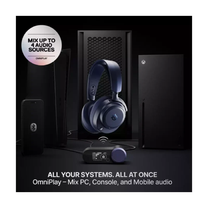 SteelSeries Arctis Nova Pro Omni ANC Gaming Headphones - On-Ear / Wireless / Blue