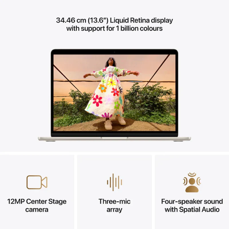 Apple MacBook Air - 13.6" / M5 / 10-Core CPU / 10-Core GPU / 16GB RAM / 1TB SSD / Arb/Eng / Starlight / 1YW
