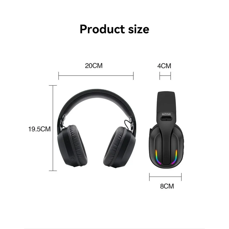 MZYMI B500 Gaming Headset | Bluetooth 5.4 | 3.5mm Audio Cable | IPX5 Waterproof