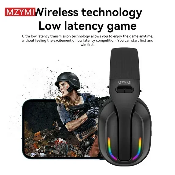 MZYMI B500 Gaming Headset | Bluetooth 5.4 | 3.5mm Audio Cable | IPX5 Waterproof