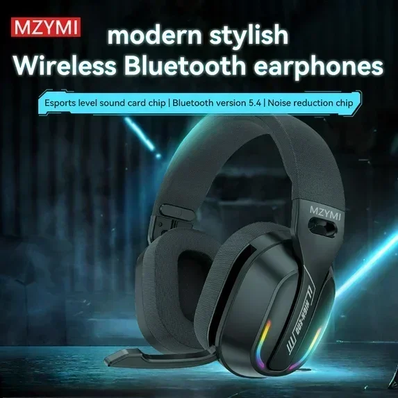 MZYMI B500 Gaming Headset | Bluetooth 5.4 | 3.5mm Audio Cable | IPX5 Waterproof