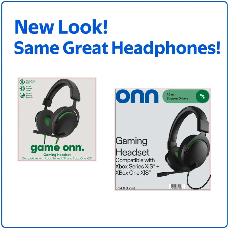 ONN Wired Gaming Headset | 40mm Drivers | Flip-to-Mute Mic | Gold-Plated 3.5mm Plug