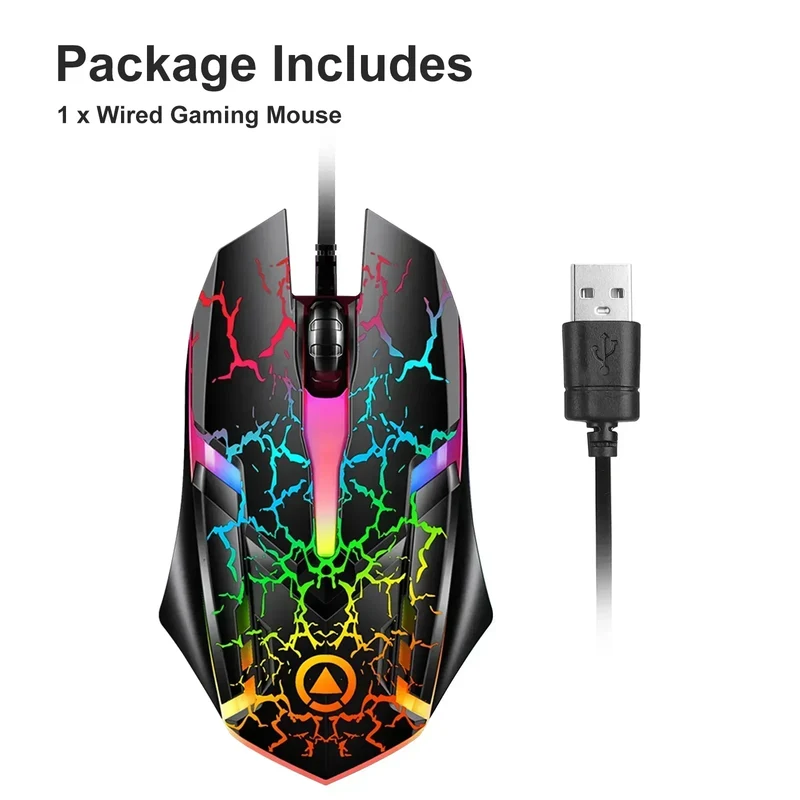 TSV RGB Wired Gaming Mouse | 4 Adjustable DPI Levels | RGB LED Backlit | Black