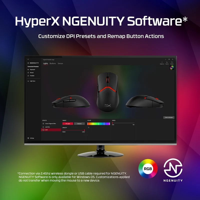 HyperX Pulsefire Saga Pro – Drahtlose Gaming-Maus