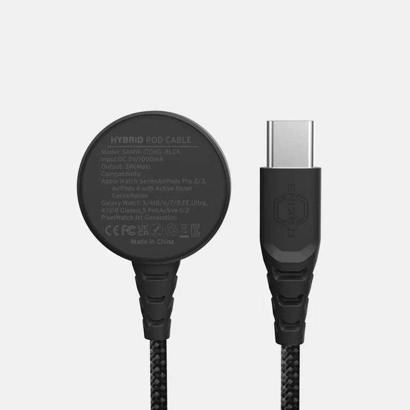 كابل إت سكينز هايبرد مغناطيسي بود إلى USB-C - أسود