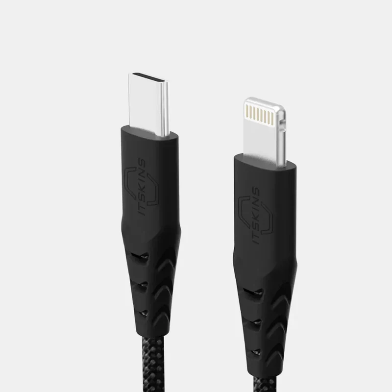 كابل إت سكينز هايبرد - 27 واط / USB-C / لايتنينج / 2 متر / أسود
