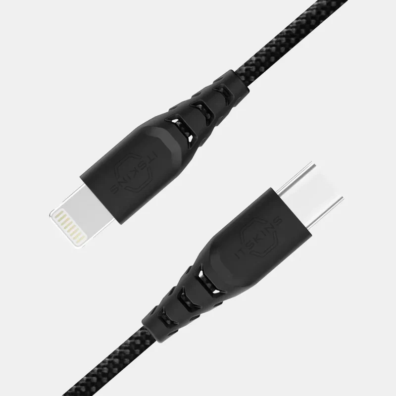 كابل إت سكينز هايبرد - 27 واط / USB-C / لايتنينج / 2 متر / أسود