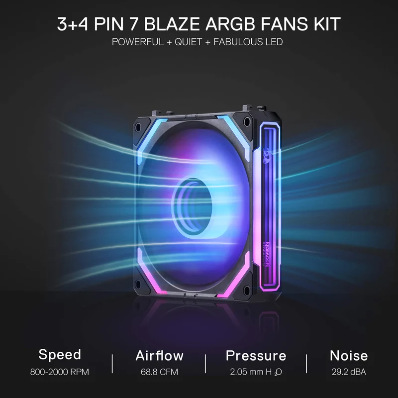 GCF012 Reverse 120mm ARGB PC Case Fan