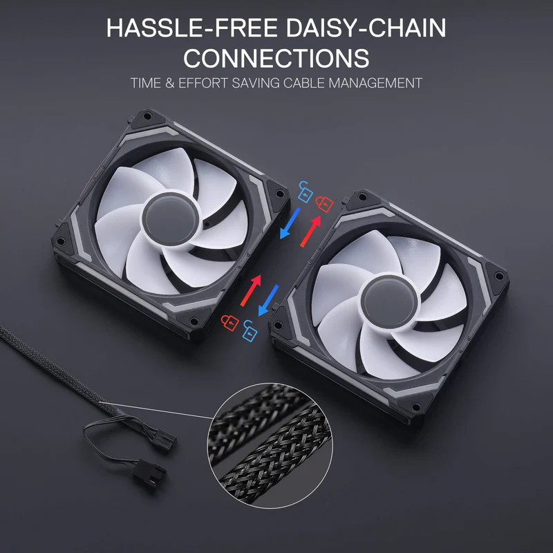 GCF012 Reverse 120mm ARGB PC Case Fan