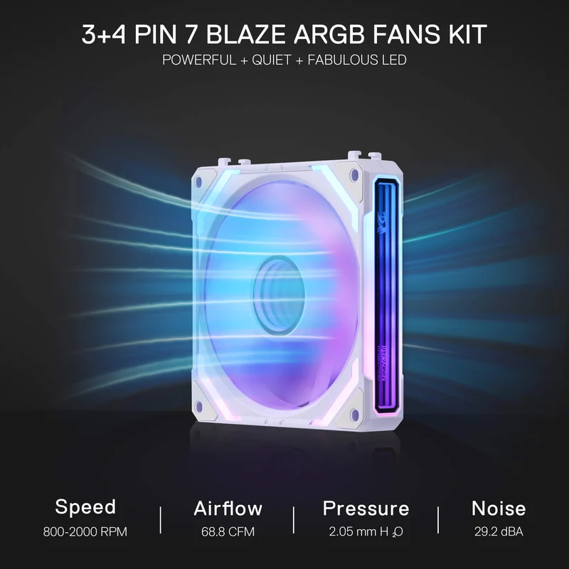 GCF012 Reverse 120mm ARGB PC Case Fan