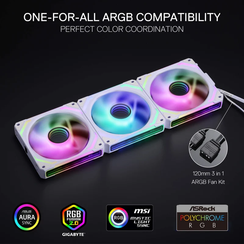 GCF012 Reverse 120mm ARGB PC Case Fan