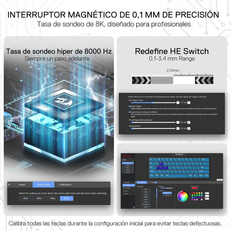 FIZZ K617 HE 60% Teclado Gaming Efecto Hall QWERTY