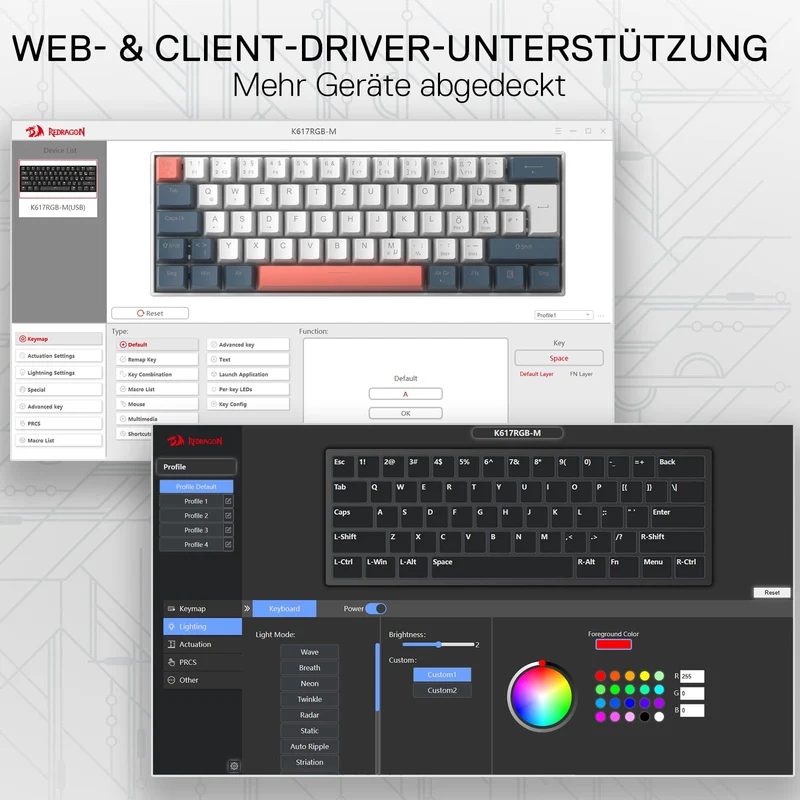 FIZZ K617 HE 60% Hall-Effekt Gaming-Tastatur QWERTZ