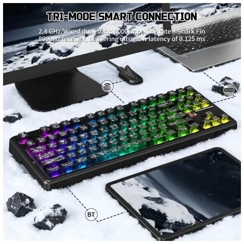 لوحة مفاتيح ألعاب ميكانيكية هجينة ستيل سيريز أبيكس 5، سلكية، RGB، باللون الأسود