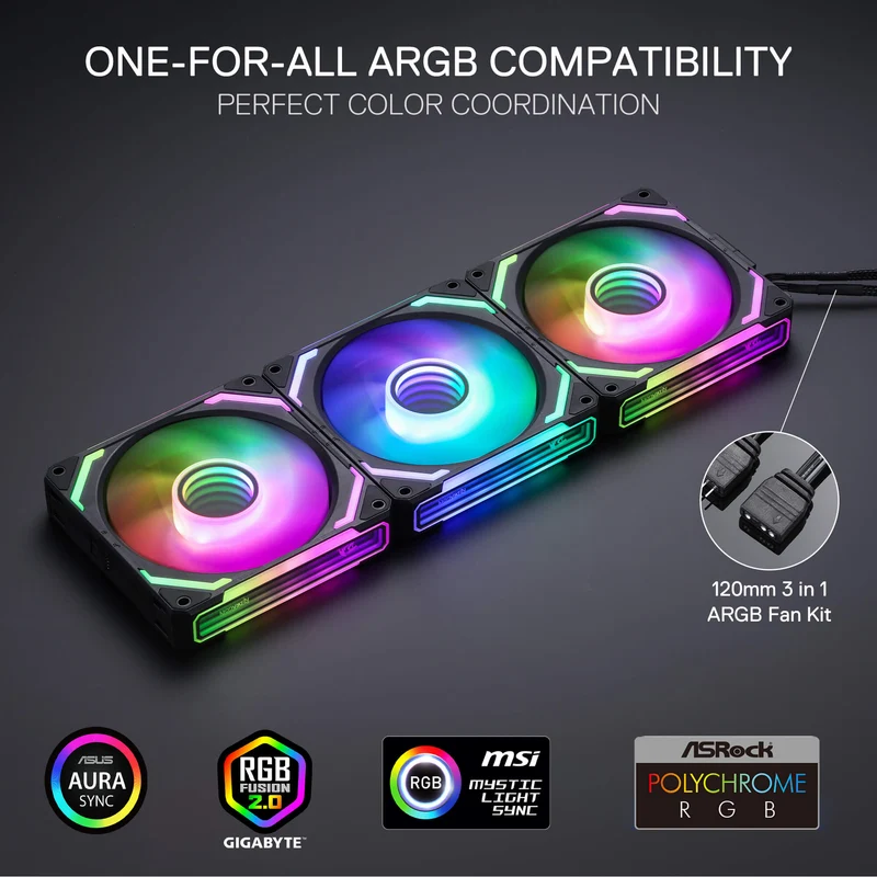 GCF012 Standard 120mm ARGB PC Case Fan