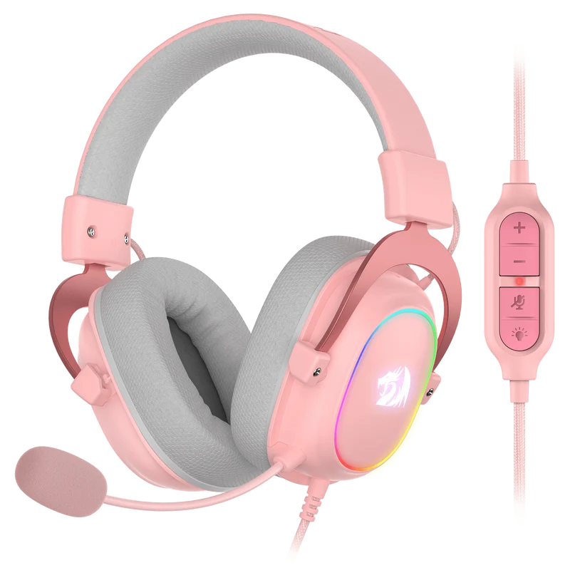 H510 ZEUS-X Cute Gaming Headphone with Mic (Pink Color)