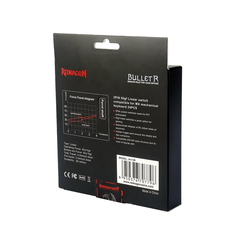 (Open-box) BULLET-R A113 Mechanical Switch (24 pcs Switches, Red Equivalent)