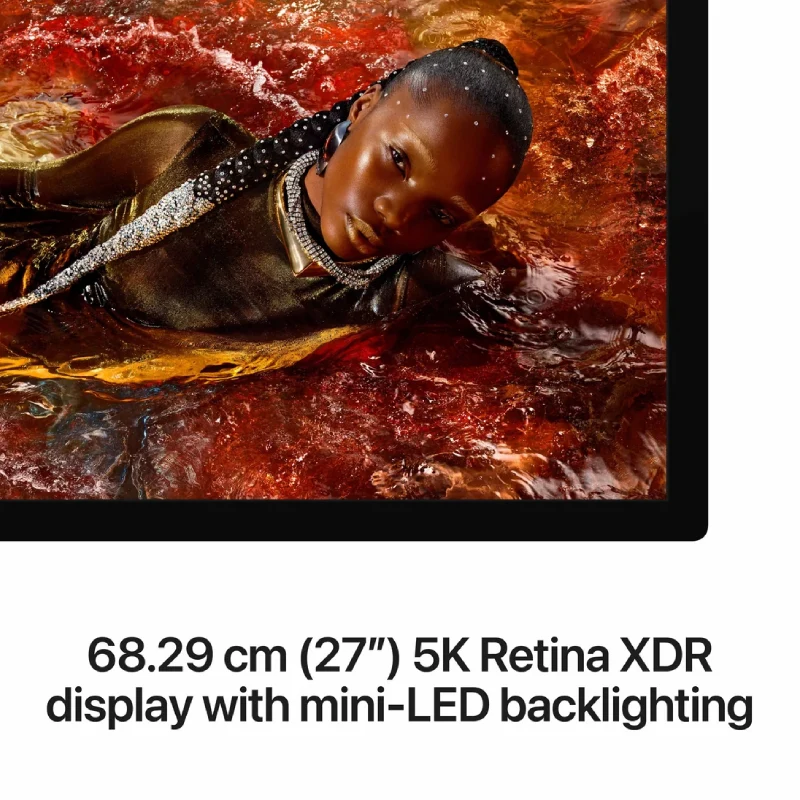 شاشة آبل ستوديو ديسبلاي XDR مع حامل قابل لتعديل الميل والارتفاع - زجاج قياسي / Thunderbolt 5 / حجم 27.0 بوصة 5K ريتينا / سطوع 1000 شمعة/م² / USB-C / (موديل 2026)