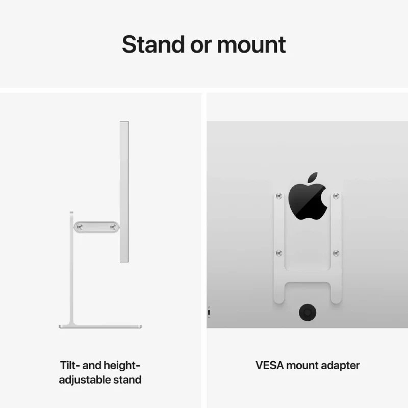 شاشة آبل ستوديو ديسبلاي XDR مع حامل قابل لتعديل الميل والارتفاع - زجاج قياسي / Thunderbolt 5 / حجم 27.0 بوصة 5K ريتينا / سطوع 1000 شمعة/م² / USB-C / (موديل 2026)