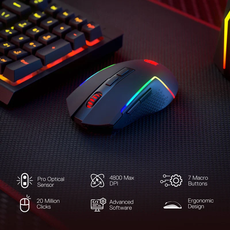 (Open-box) RYLO PRO S142 Membrane Keyboard & Mouse Tri-Mode Combo