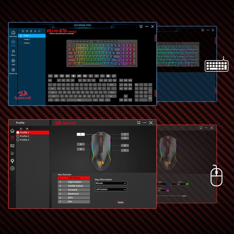 (Open-box) RYLO PRO S142 Membrane Keyboard & Mouse Tri-Mode Combo