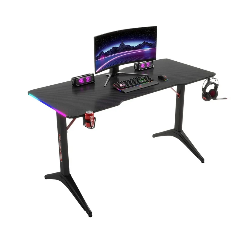 مكتب ألعاب جادجيت أون D2208 على شكل Y بإضاءة RGB متدفقة - أسود
