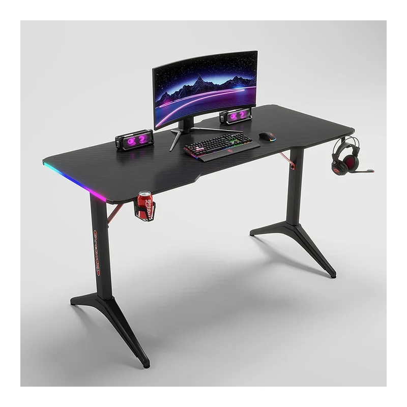 مكتب ألعاب جادجيت أون D2208 على شكل Y بإضاءة RGB متدفقة - أسود