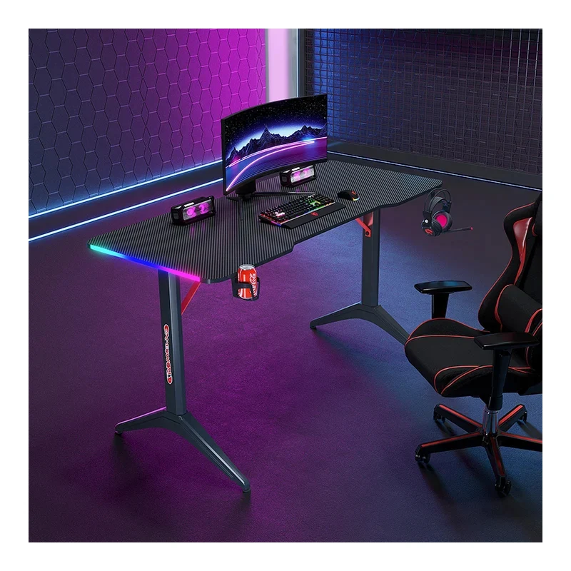 مكتب ألعاب جادجيت أون D2208 على شكل Y بإضاءة RGB متدفقة - أسود