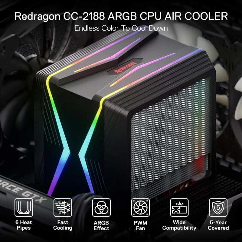 HODUR C218 ARGB Dual Tower CPU Air Cooler