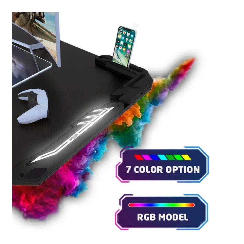 مكتب ألعاب جادجيت أون T2-1200 بإضاءة RGB متدفقة - أسود