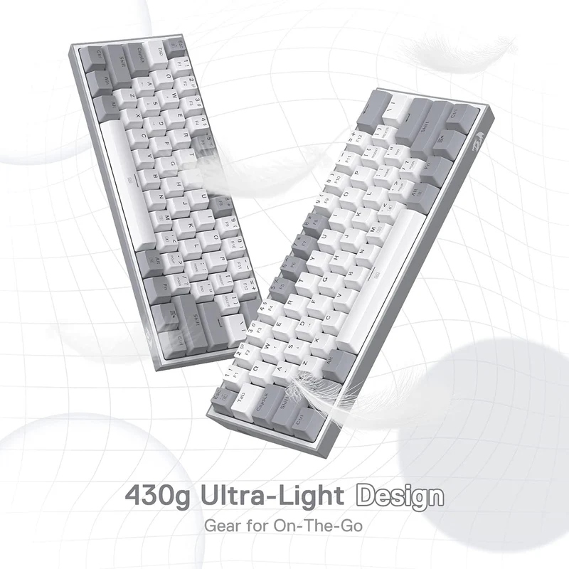 FIZZ K617 60 White & Grey Small Mechanical keyboard