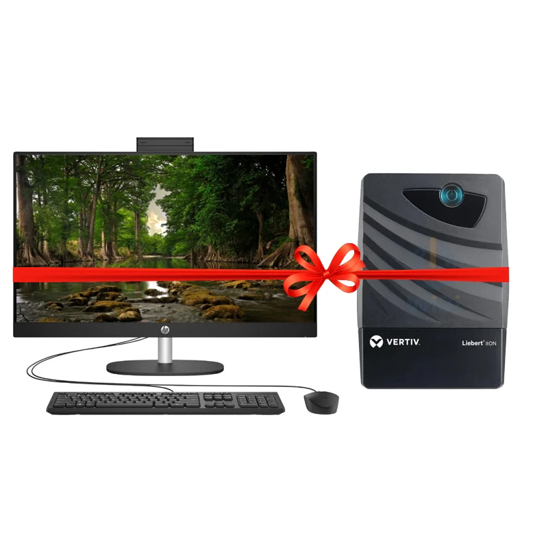 HP 27-CR0024NE AIO PC - i5 / 8GB / 512GB (NVMe M.2 SSD) / 27" FHD Non-Touch / DOS (Without OS) / 1YW / Jet Black + Vertiv / Liebert itON 800VA (360W) UPS - Bundle Offer