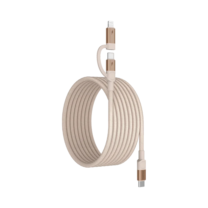 MOMAX Mag.link Mag.Link Duo Magnetic Cable - USB-C / Lightning / 2 Meter / Desert Titanium