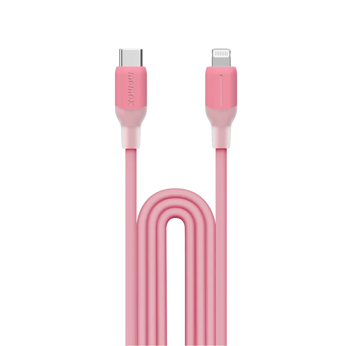 MOMAX 1-Link Flow CL Cable - USB-C / Lightning / 1.2 Meter / Pink