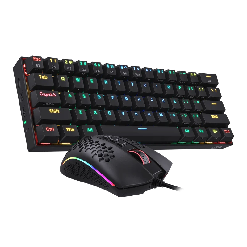 K530 PRO 60% RGB Wireless Mechanical Black Keyboard M808 Black Lightweight RGB Gaming Mouse Bundle