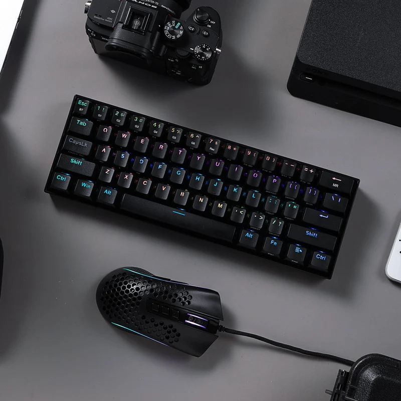 K530 PRO 60% RGB Wireless Mechanical Black Keyboard M808 Black Lightweight RGB Gaming Mouse Bundle