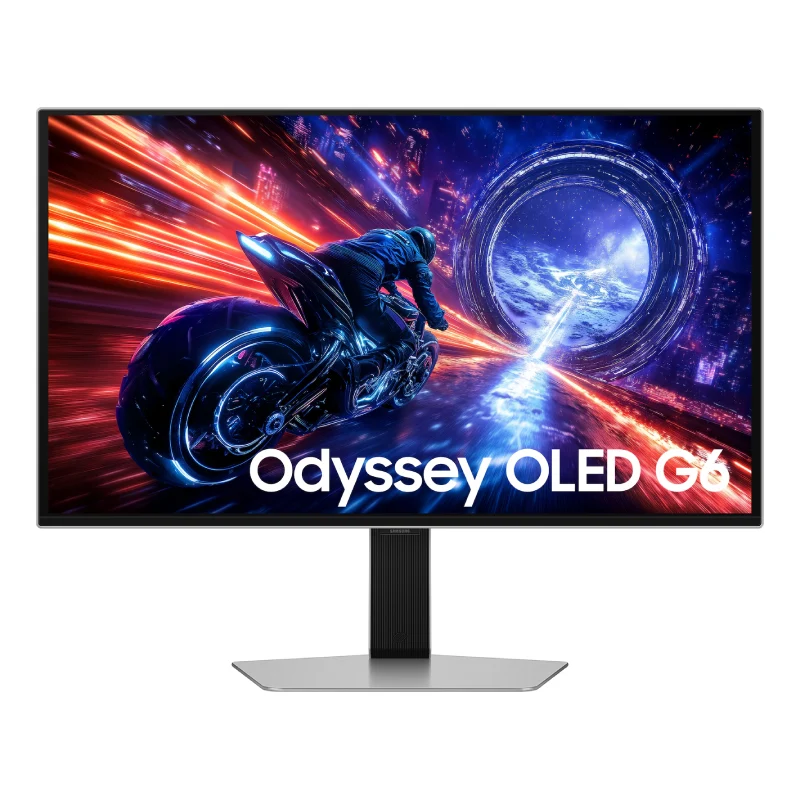 شاشة ألعاب سامسونج حجم 27 بوصة أوديسي OLED G6 G60SF - حجم 27.0 بوصة QHD / 1 مللي ثانية / 500 هرتز / HDMI / DisplayPort / فضي