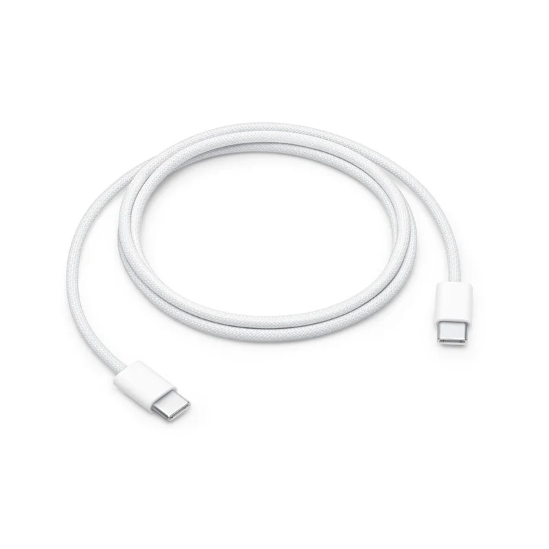 كابل شحن آبل USB-C، قدرة 60 واط، طول 1 متر، باللون الأبيض
