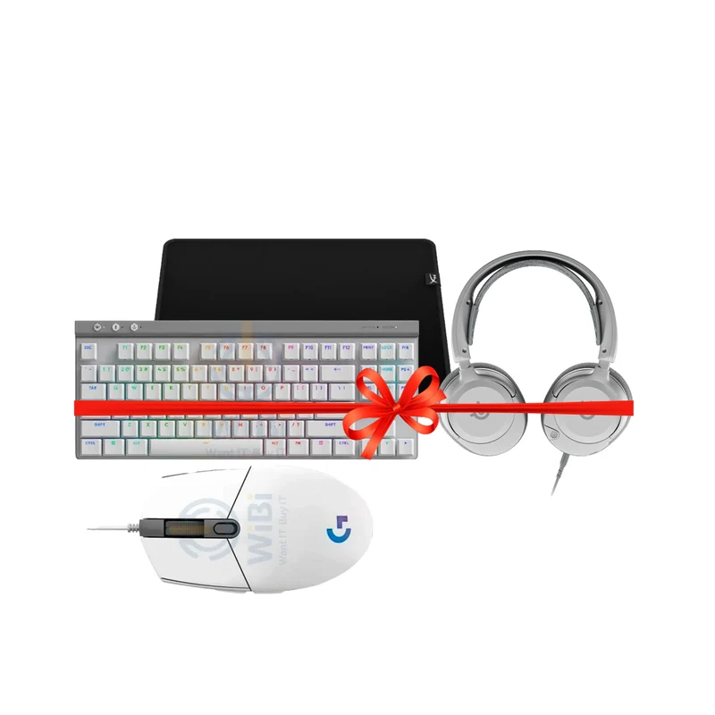 عرض حزمة يتضمن كيبورد ألعاب ميكانيكي لاسلكي لوجيتك G515 لايت سبيد TKL + سماعة رأس ألعاب سلكية أركتيس نوفا 1 متعددة الأنظمة من ستيل سيريز + ماوس ألعاب لوجيتك G203 لايت سينك + لوحة ماوس ألعاب هايبر إكس بالس فاير - متوسطة